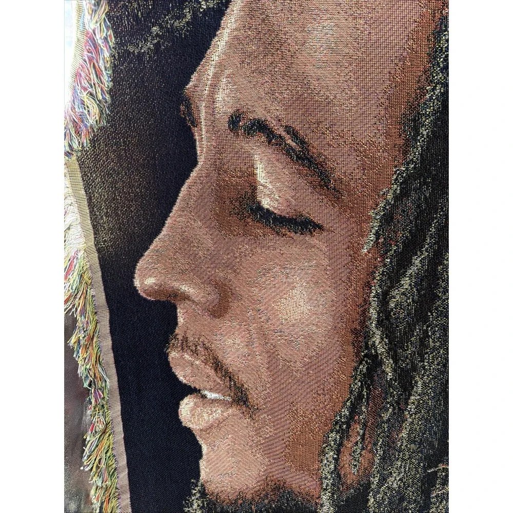 Bob Marley Lion Tapestry Throw Blanket Vintage 44